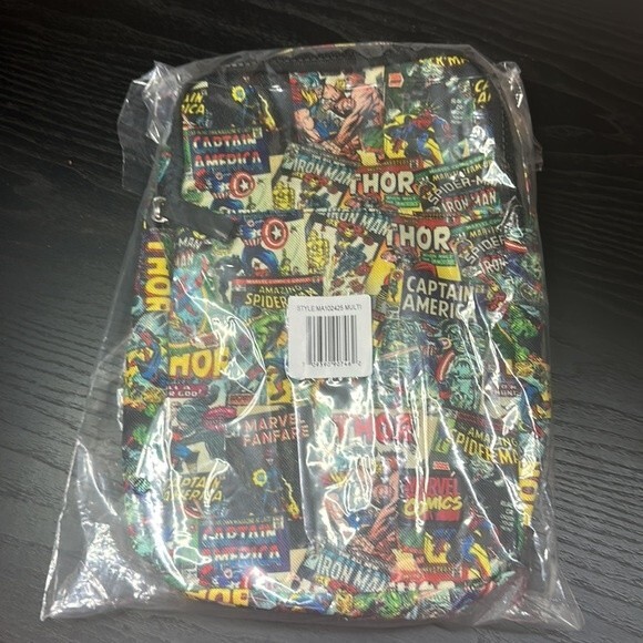 Marvel NWT Multi Character Small Top Zip Adjustable Sling Shoulder Bag Travel - Picture 4 of 4